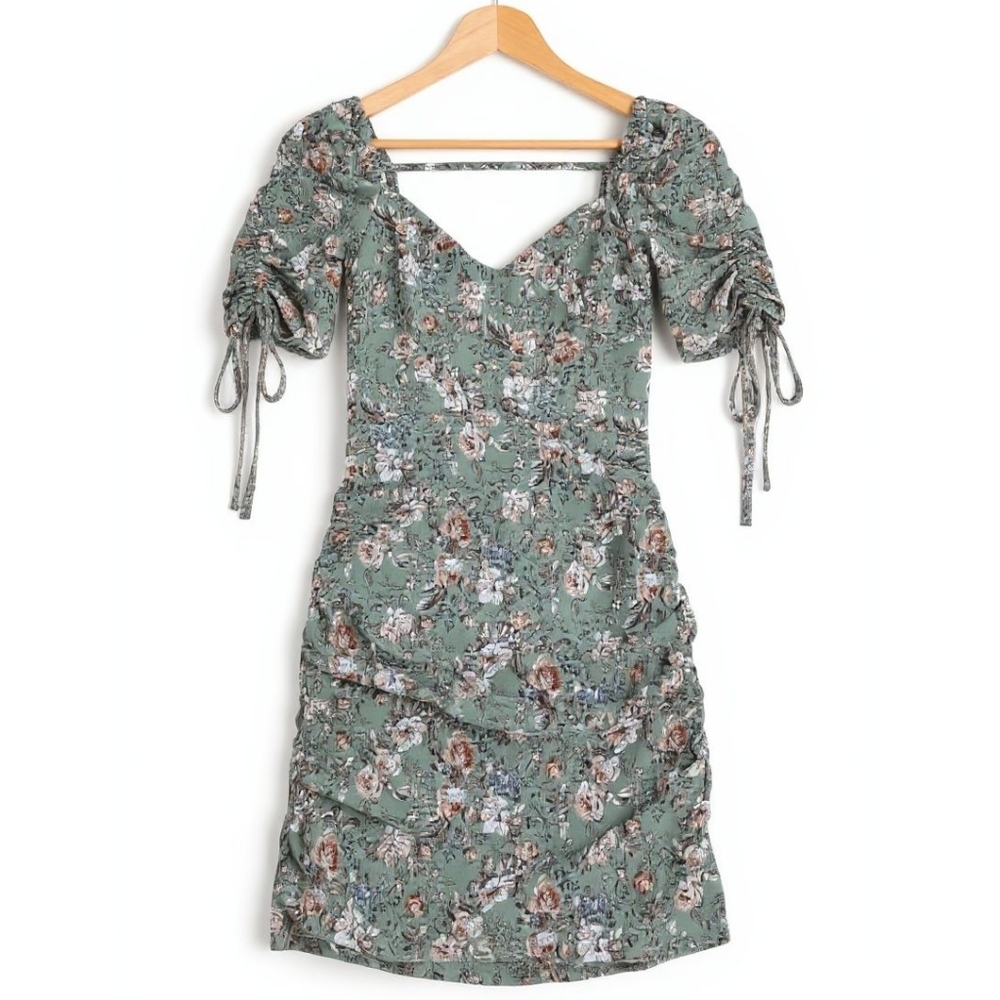Altar'd State Vintage Floral Ruched Mini Dress
